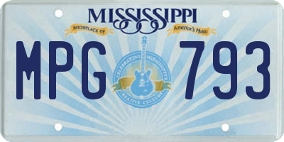 MS license plate MPG793