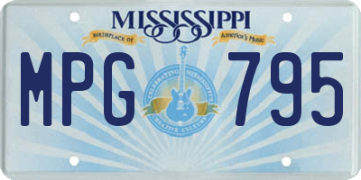 MS license plate MPG795