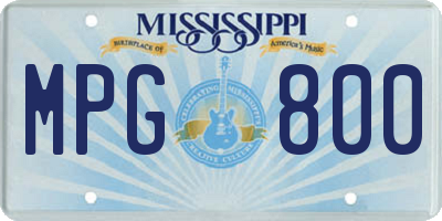 MS license plate MPG800