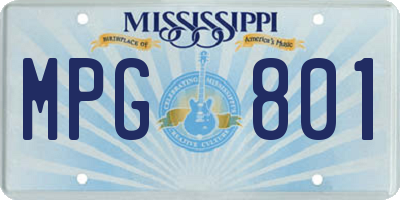 MS license plate MPG801