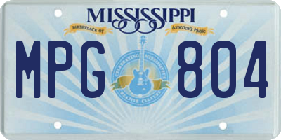 MS license plate MPG804