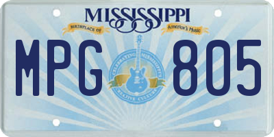 MS license plate MPG805