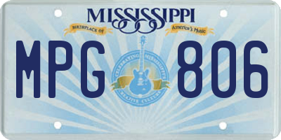 MS license plate MPG806