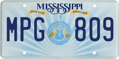 MS license plate MPG809