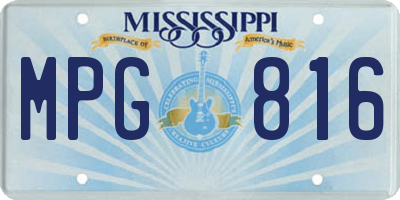 MS license plate MPG816