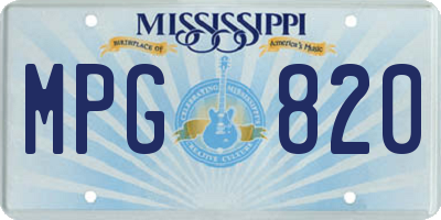 MS license plate MPG820