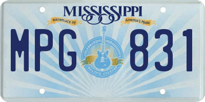 MS license plate MPG831