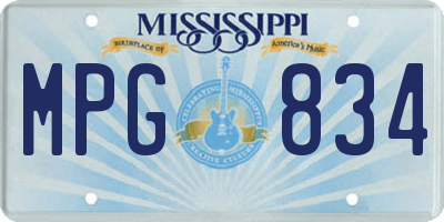 MS license plate MPG834