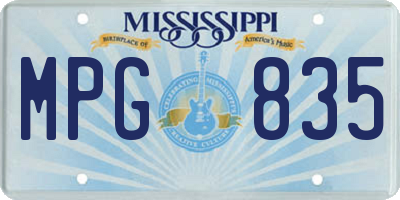 MS license plate MPG835
