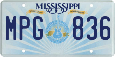 MS license plate MPG836