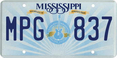 MS license plate MPG837