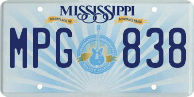 MS license plate MPG838