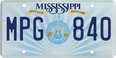 MS license plate MPG840