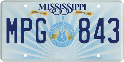 MS license plate MPG843