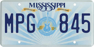 MS license plate MPG845