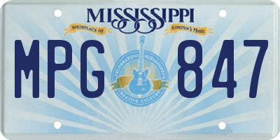 MS license plate MPG847