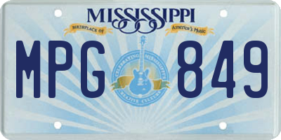 MS license plate MPG849