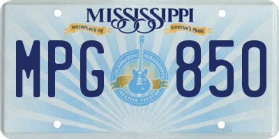 MS license plate MPG850