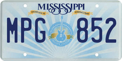 MS license plate MPG852