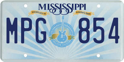 MS license plate MPG854