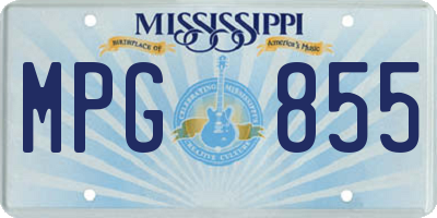 MS license plate MPG855