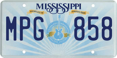 MS license plate MPG858