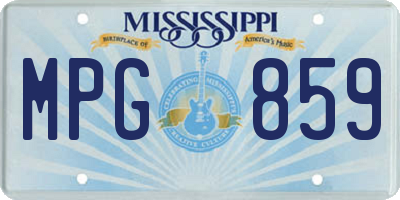 MS license plate MPG859