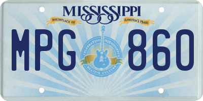 MS license plate MPG860