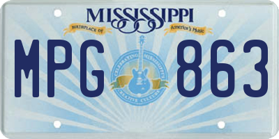 MS license plate MPG863