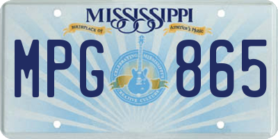 MS license plate MPG865