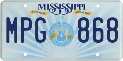 MS license plate MPG868