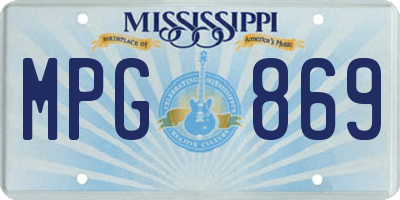 MS license plate MPG869