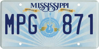 MS license plate MPG871
