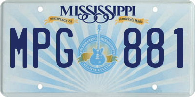 MS license plate MPG881