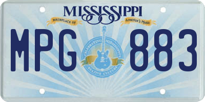 MS license plate MPG883
