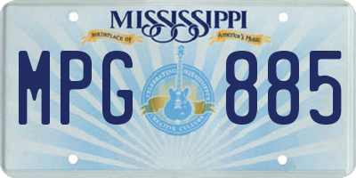 MS license plate MPG885
