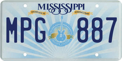 MS license plate MPG887