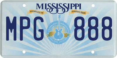 MS license plate MPG888