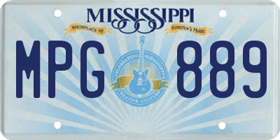 MS license plate MPG889