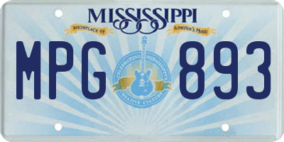 MS license plate MPG893