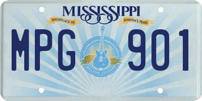 MS license plate MPG901