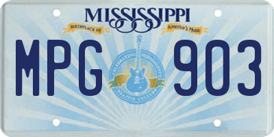 MS license plate MPG903