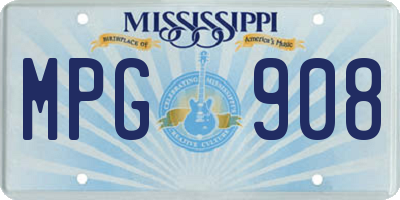 MS license plate MPG908