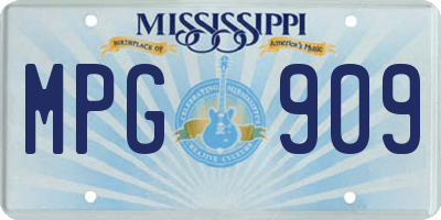 MS license plate MPG909