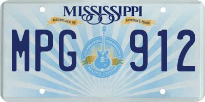 MS license plate MPG912