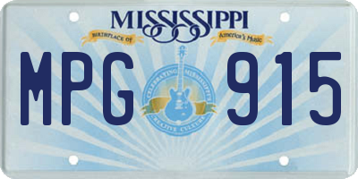 MS license plate MPG915