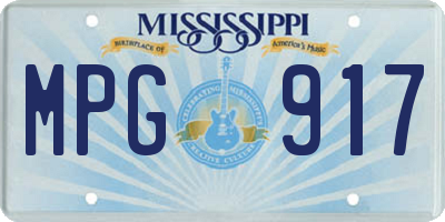 MS license plate MPG917