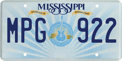 MS license plate MPG922
