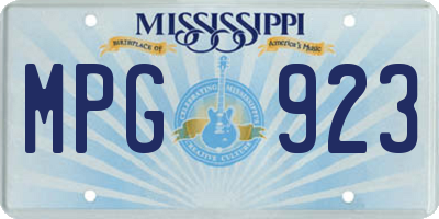 MS license plate MPG923