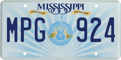 MS license plate MPG924